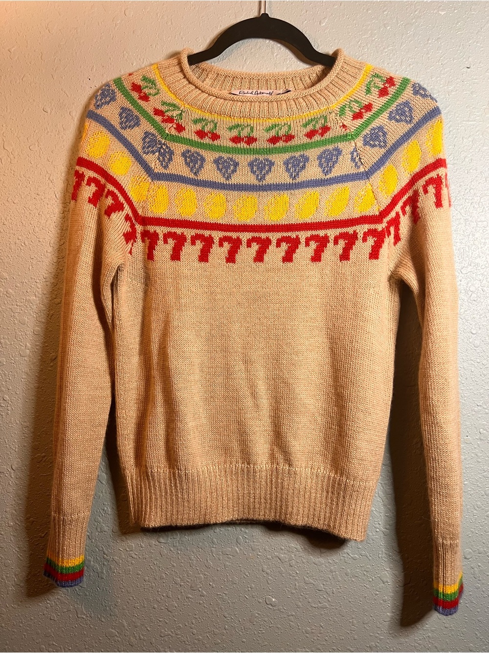 Rachel Antonoff Alpaca Intarsia Lucky 7 Cherry Sweater - Picture 2 of 9